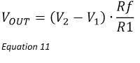 differential amplifier equation